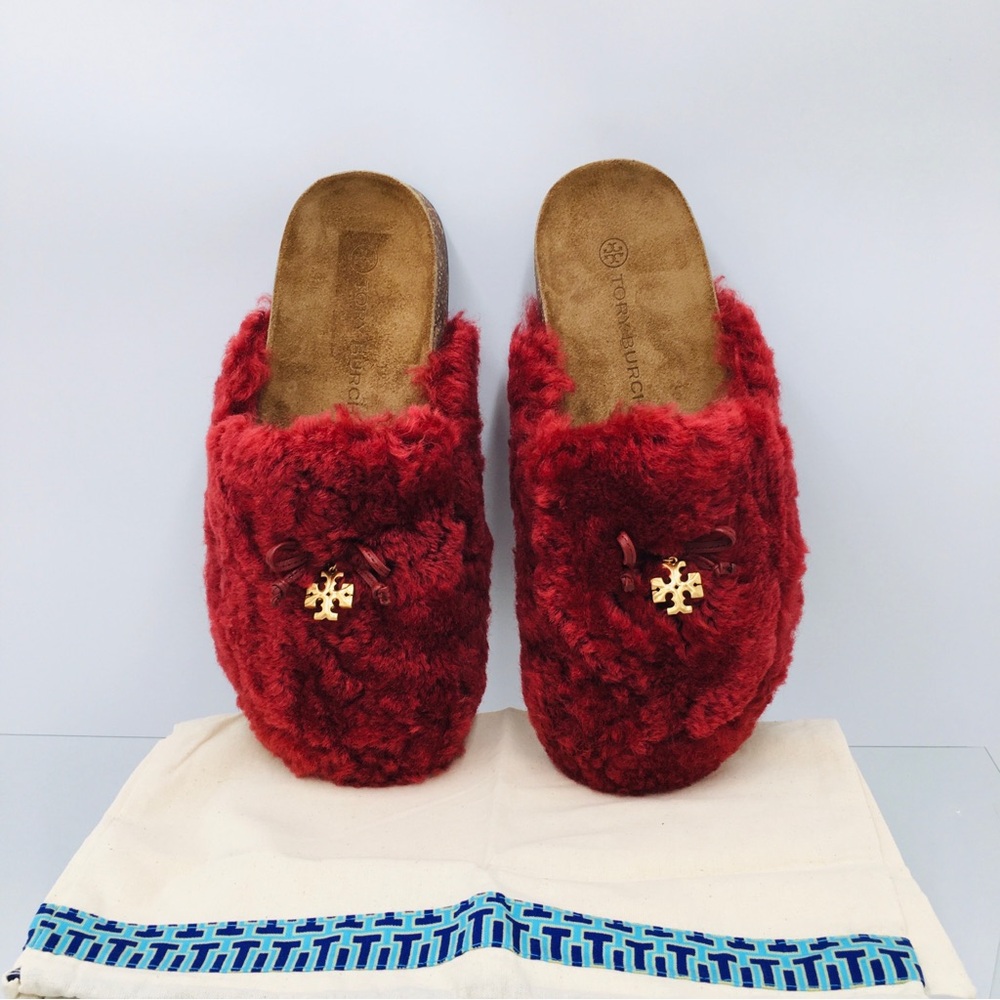 Tory Burch Charm Mammouth Mule Shearling / Nappa Leather Women’s Size 6.5 M